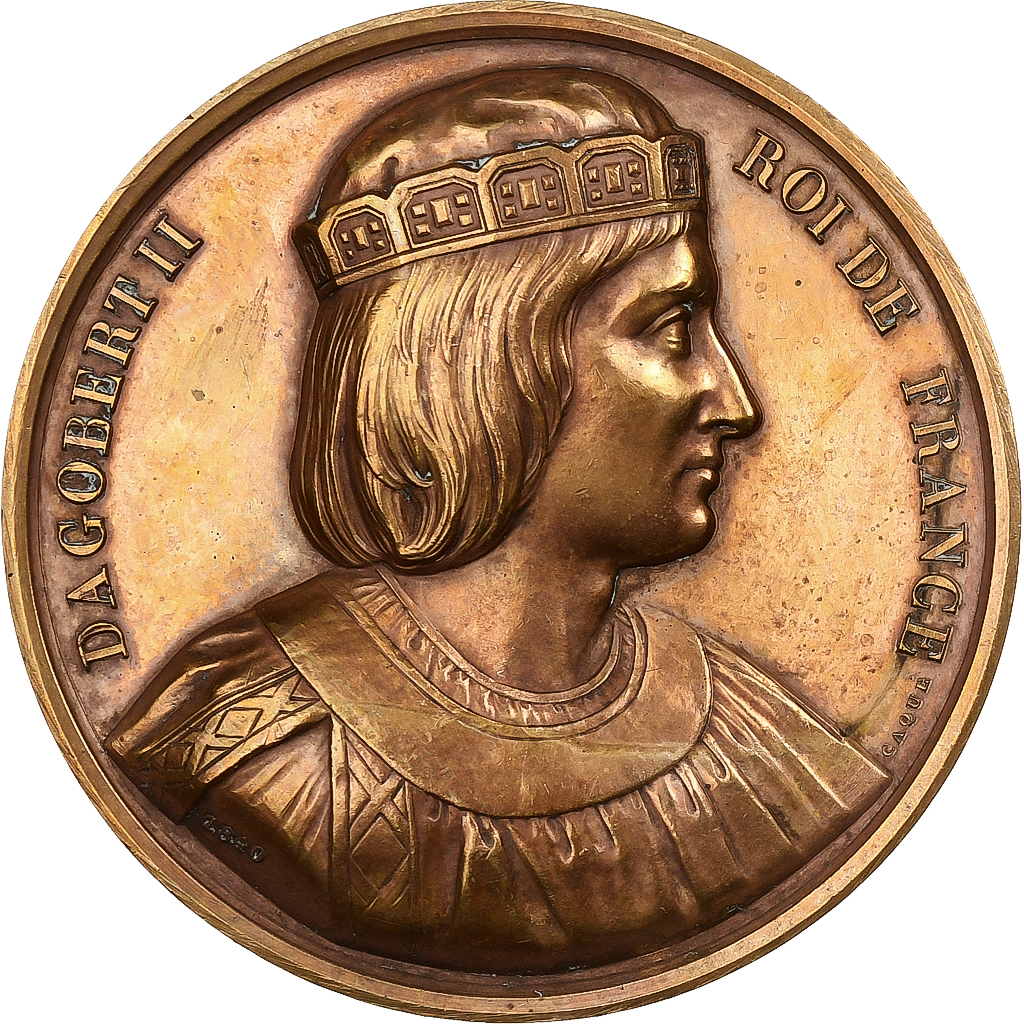 Frankrijk, Medaille, Les Rois de France, Dagobert II (sic) III, 1840, Bronzen