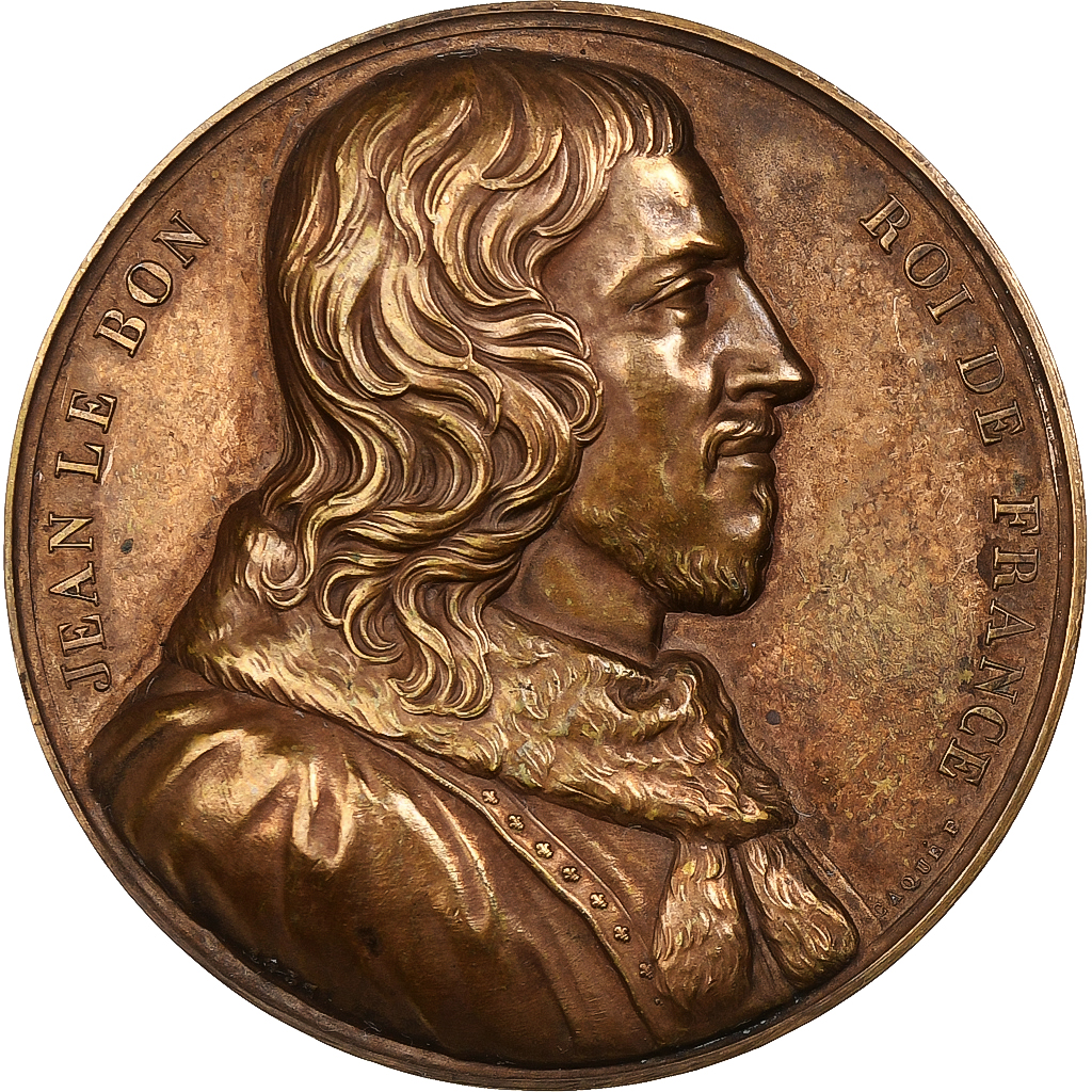 Frankrijk, Medaille, Les Rois de France, Jean II, 1837, Bronzen, Caqué, PR