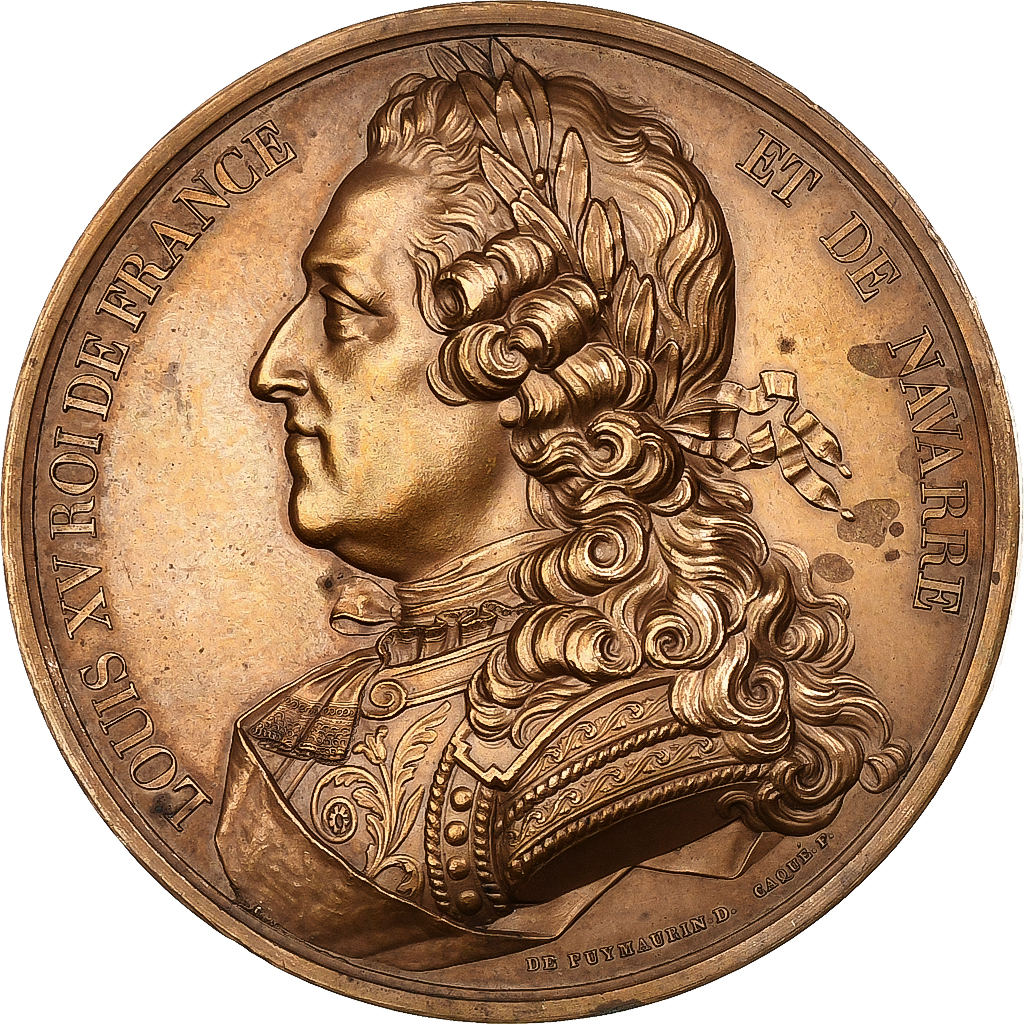 Frankrijk, Medaille, Les rois de France, Louis XV, Bronzen, Depuymaurin, Caqué