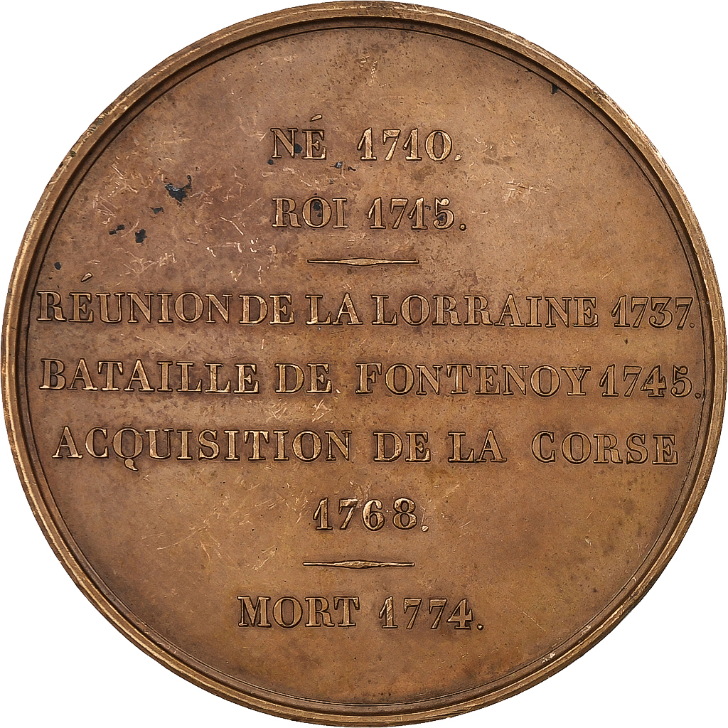 Frankrijk, Medaille, Les rois de France, Louis XV, Bronzen, Depuymaurin, Caqué