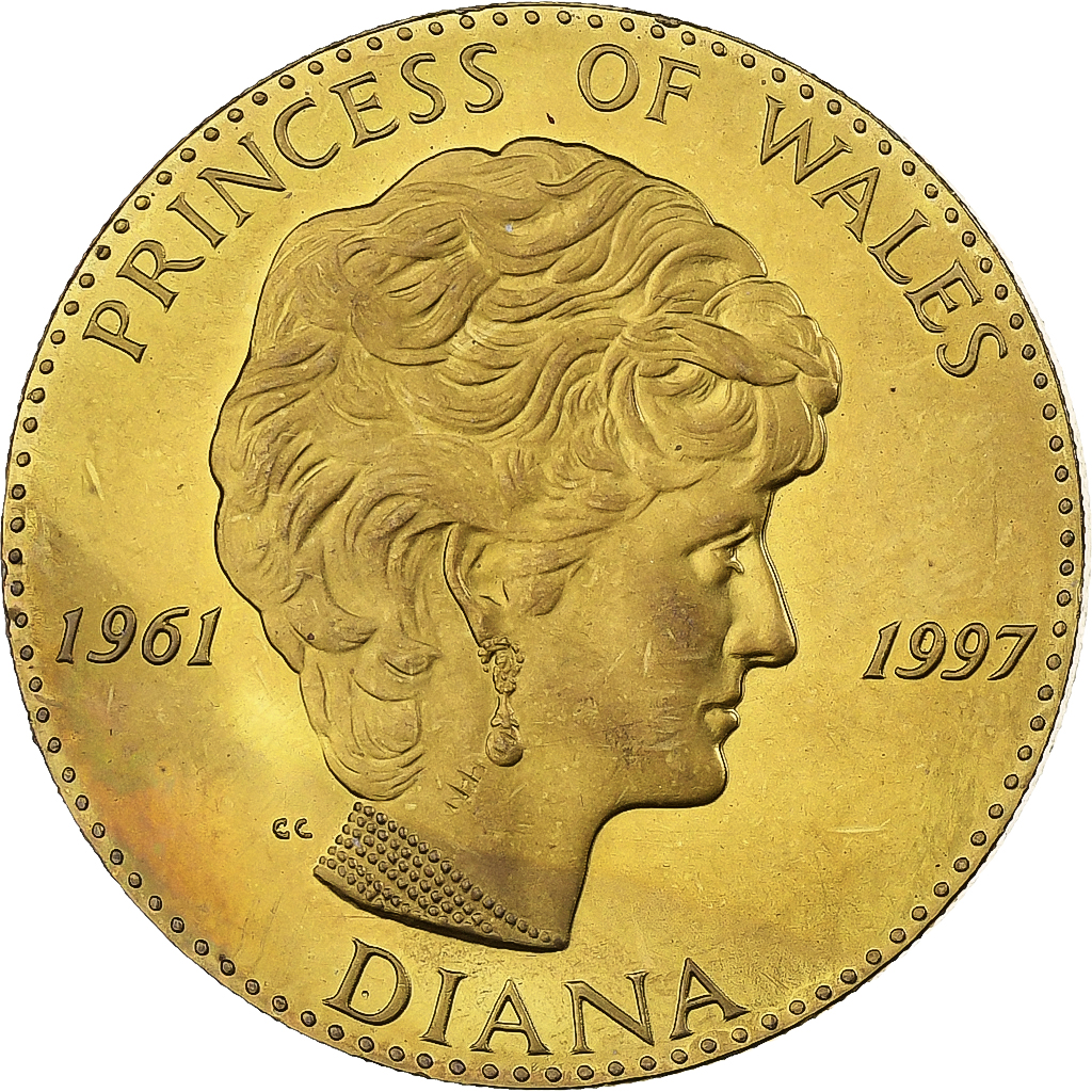 United Kingdom, Medal, La Princesse Diana, 1997, Copper-Nickel Gilt, 