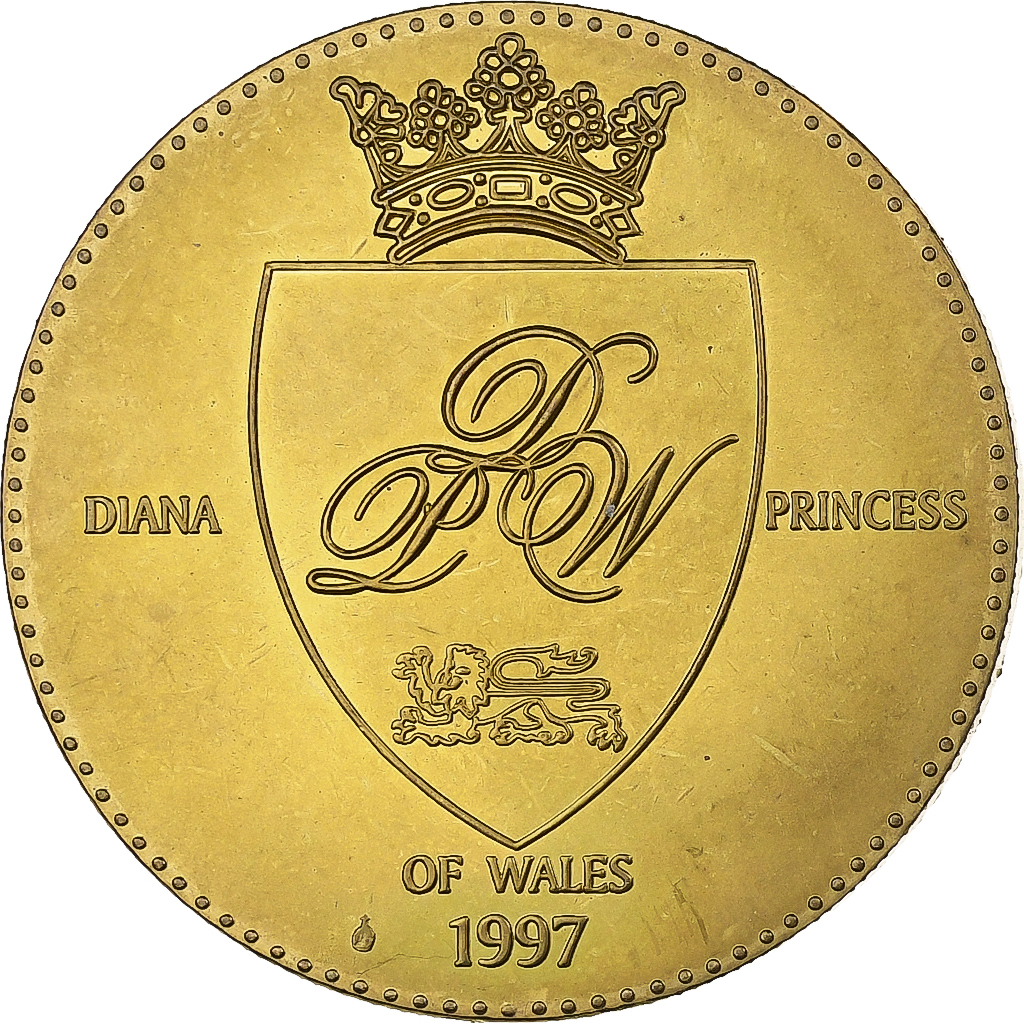 United Kingdom, Medal, La Princesse Diana, 1997, Copper-Nickel Gilt, 