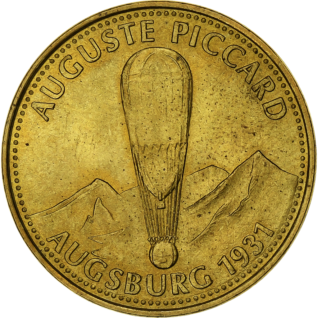 France, Token, Collection Shell, Auguste Piccard, Bronze-Aluminium, 