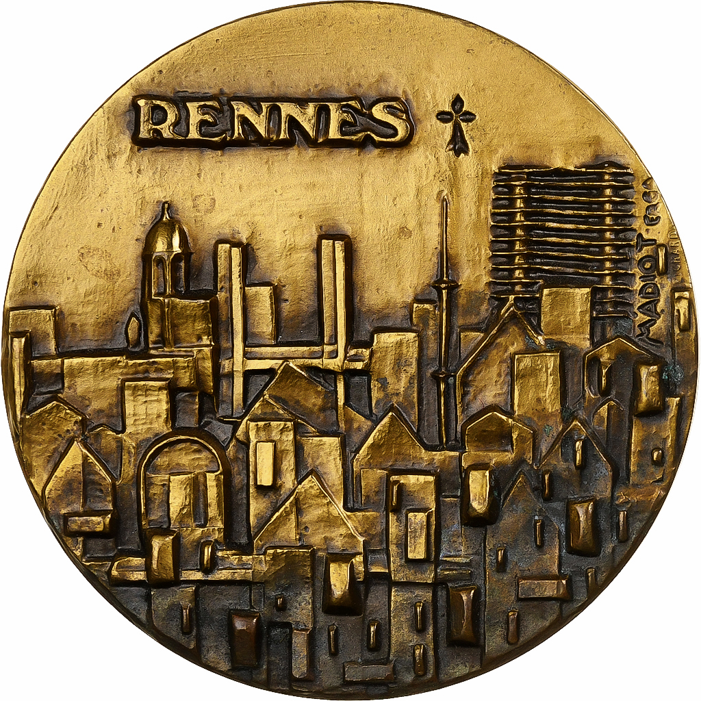 France, Medal, Mairie de Rennes, 1994, Bronze, Pichard, 