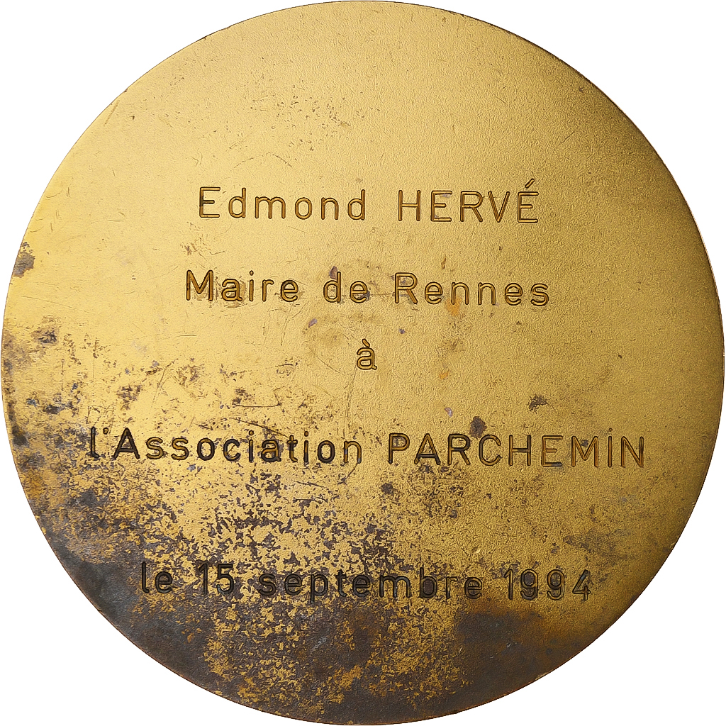 France, Medal, Mairie de Rennes, 1994, Bronze, Pichard, 