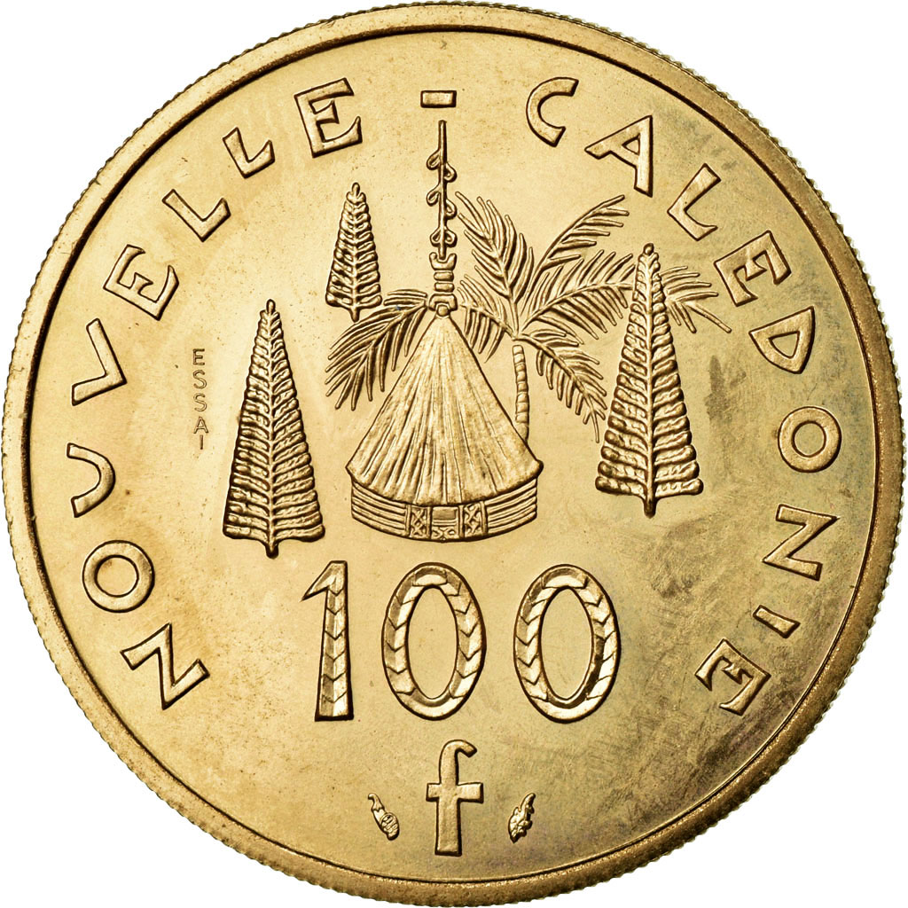 Munten, Nieuw -Caledonië, 100 Francs, 1976, Paris, FDC, Nickel-Bronze