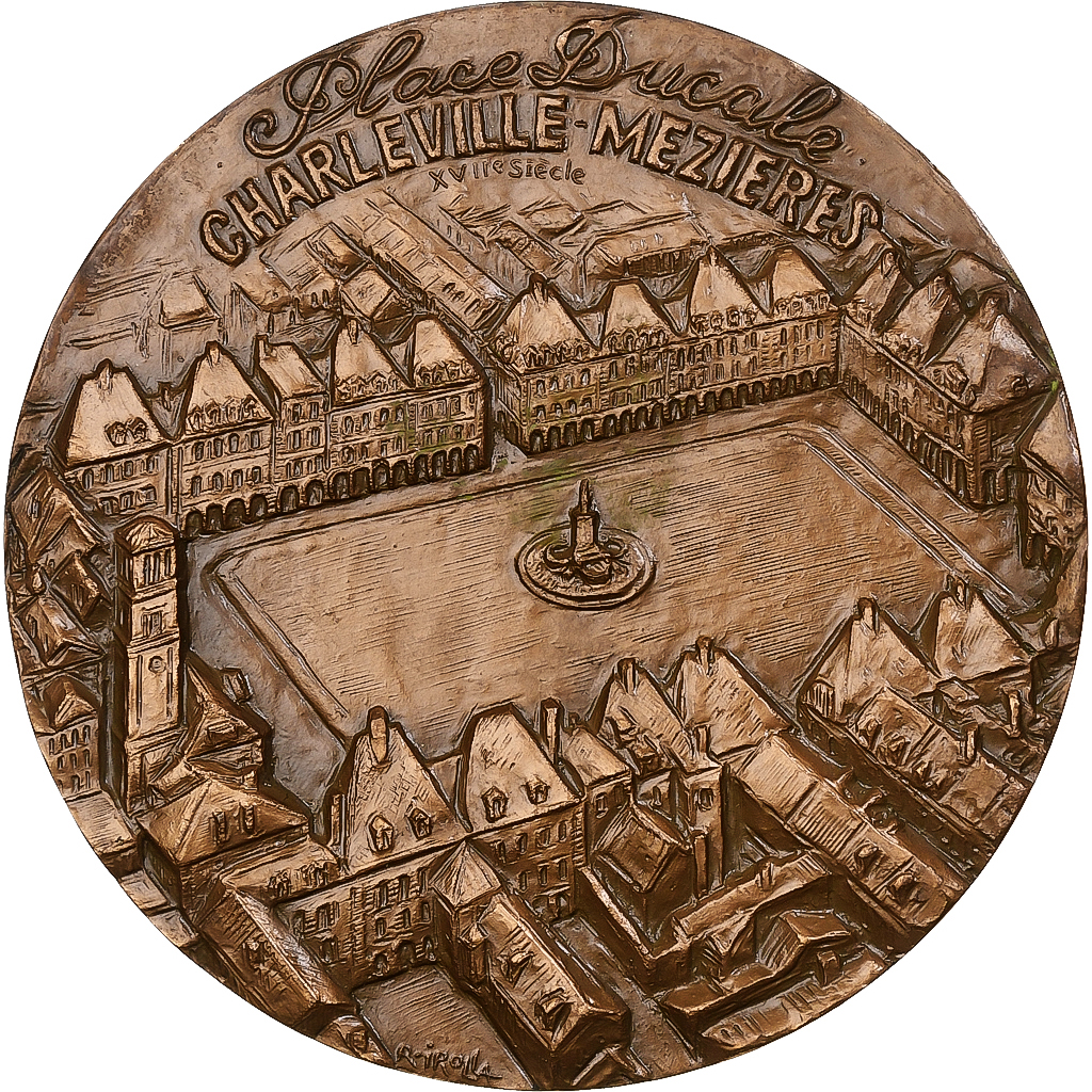 France, Medal, Charleville-Mézières, Place Ducale, 1988, Bronze, Irolla