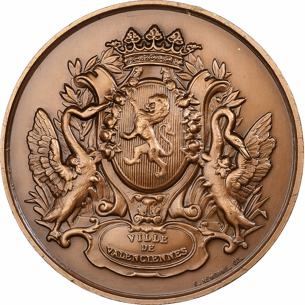 France, Medal, Ville de Valenciennes, 1986, Bronze, Lemoine, 