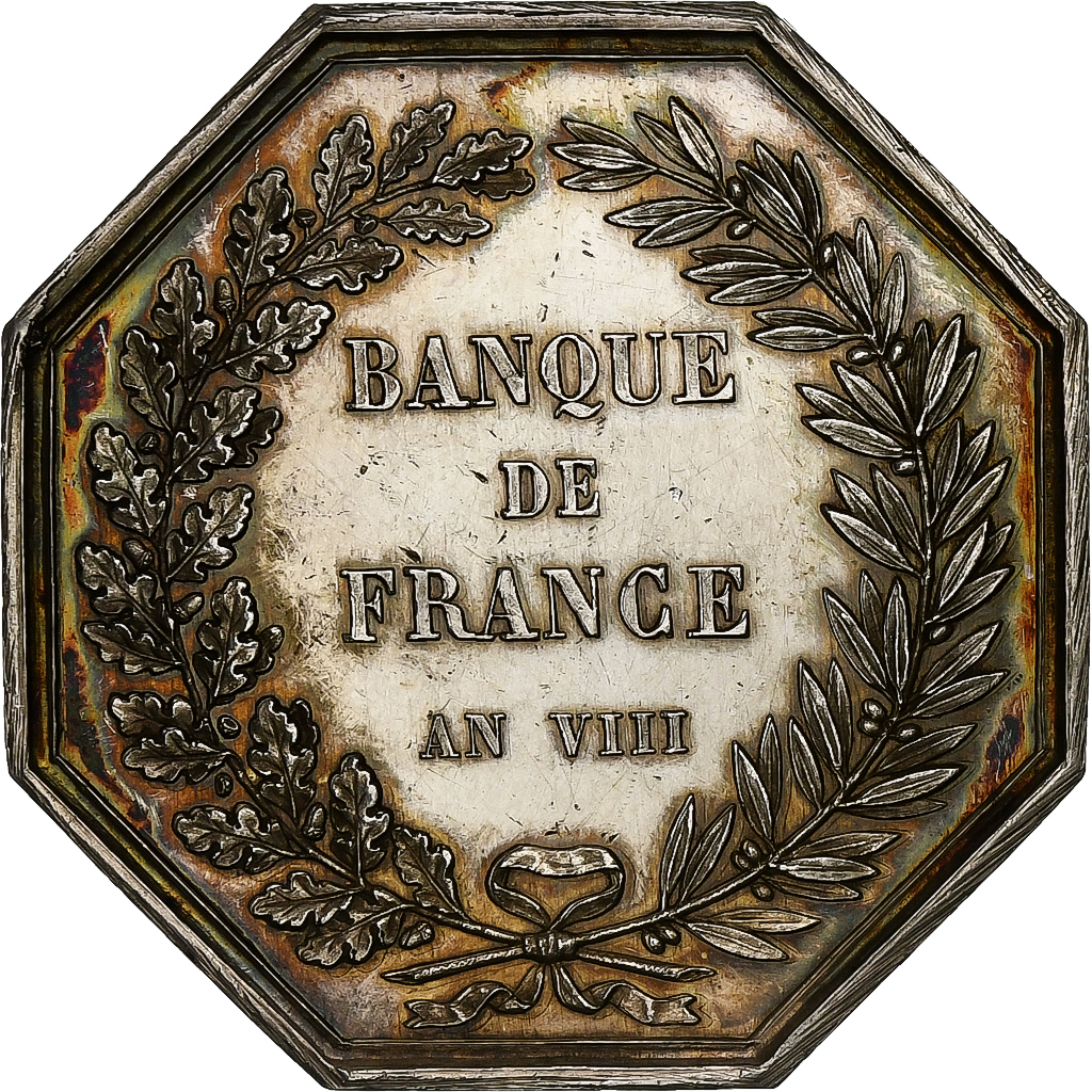 France, Token, Banque de France, An VIII, Silver, Dumarest, 