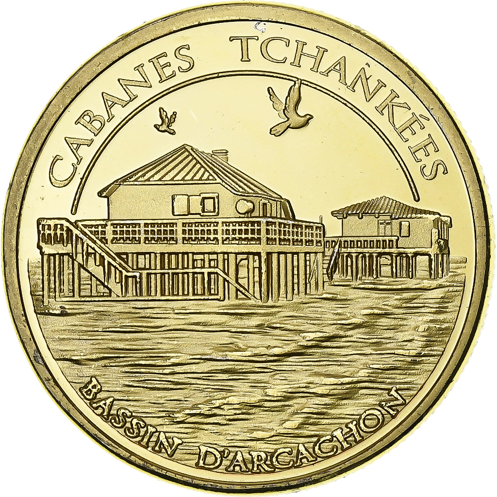 France, Token, 33/ Bassin d'Arcachon - cabanes tchankées, Copper-nickel
