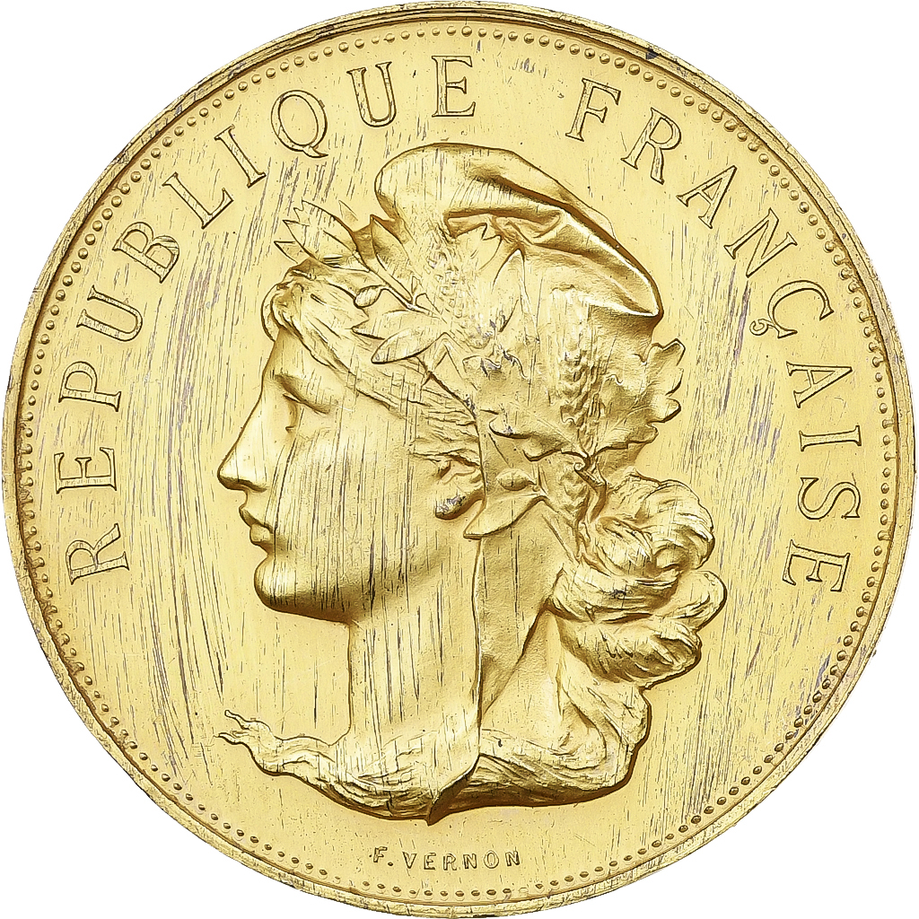 France, Medal, Société Centrale d'Agriculture du Pas-de-Calais, Gold plated