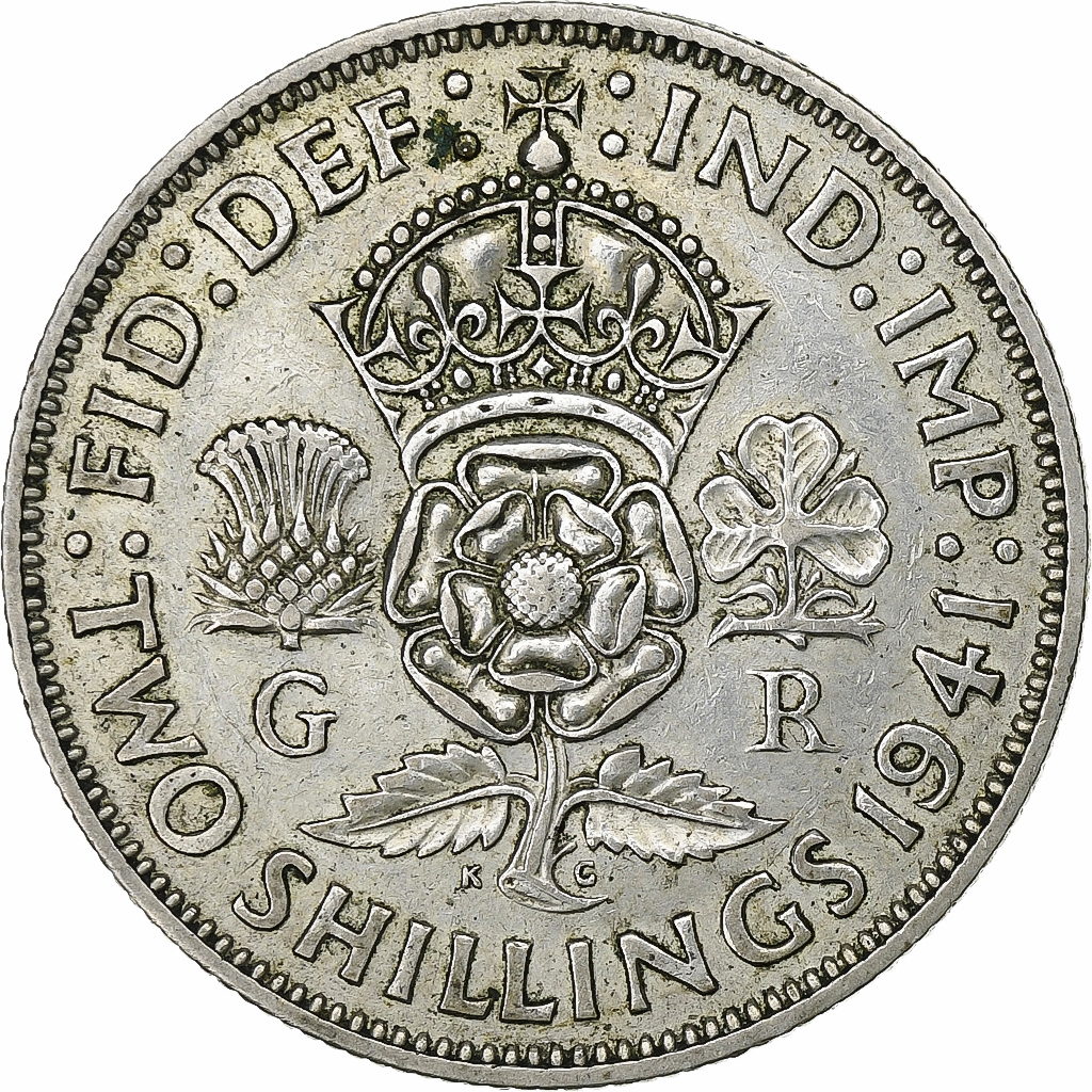 Great Britain, George VI, Florin, Two Shillings, 1941, Silver, , KM:855