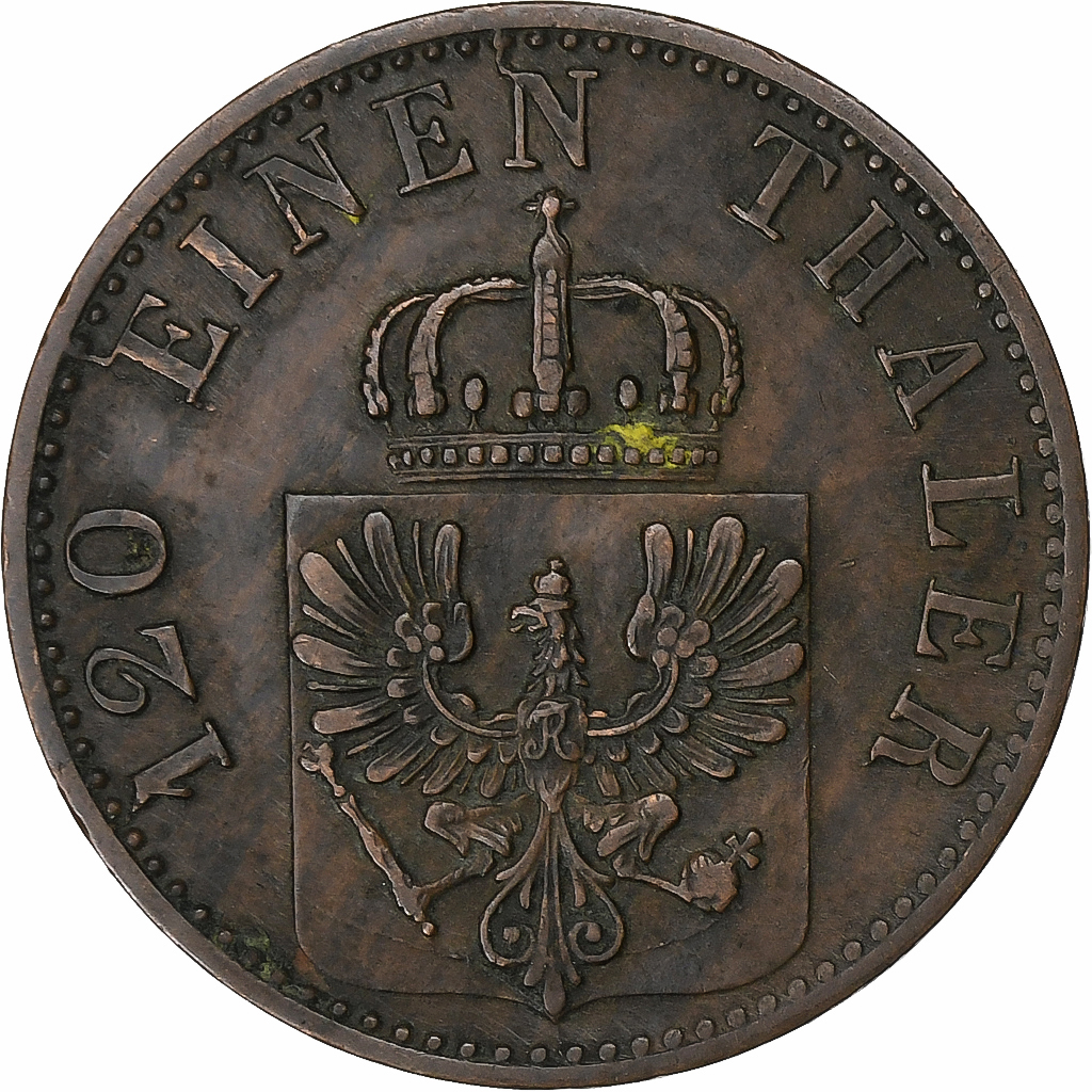 German States, PRUSSIA, Wilhelm I, 3 Pfennig, 1866, Berlin, Copper, 