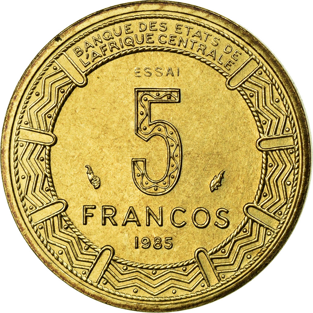 Coin, Equatorial Guinea, 5 Francos, 1985, , Aluminum-Bronze, KM:E28