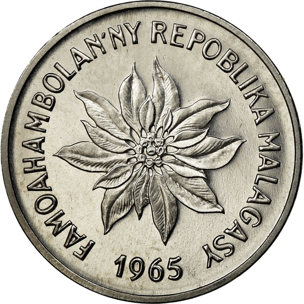 Coin, Madagascar, 2 Francs, 1965, Paris, , Stainless Steel, KM:E7