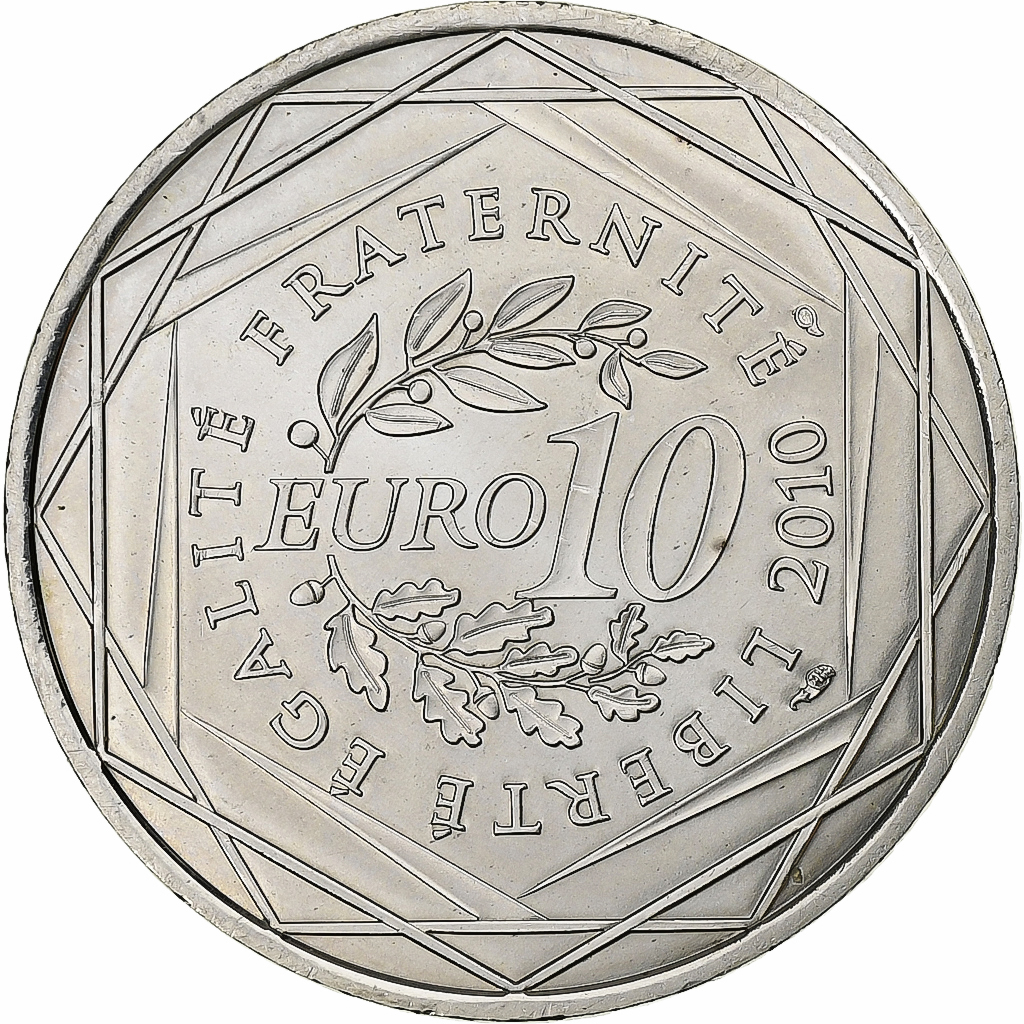 France, 10 Euro, Provence-Alpes-Côte d'Azur, 2010, Paris, Silver, AU