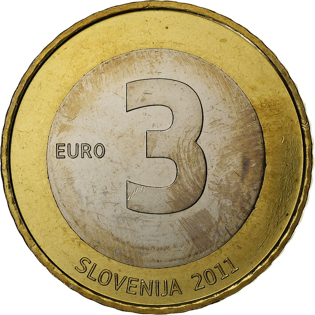 Slovenia, 3 Euro, 2011, Vantaa, Bi-Metallic, , KM:101
