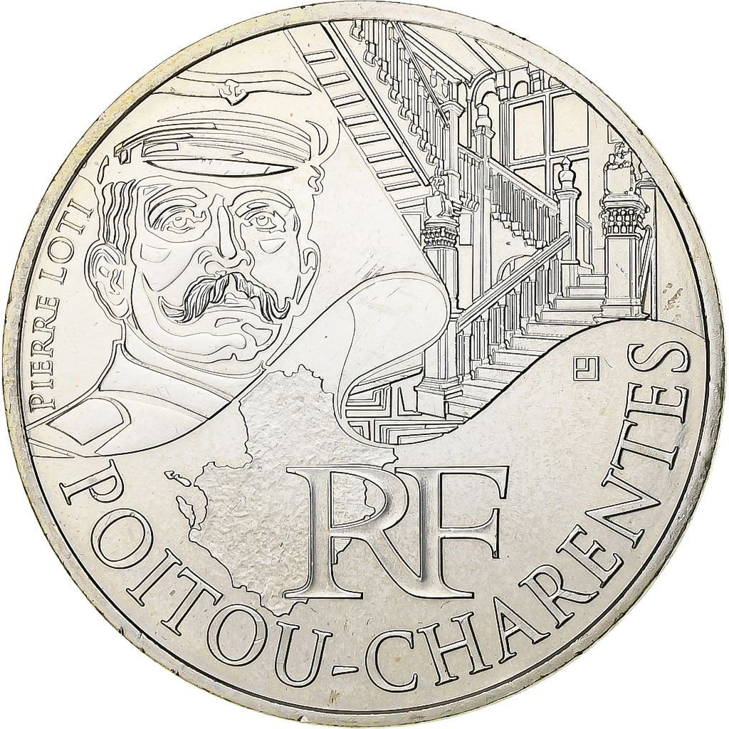 Frankreich, 10 Euro, Poitou-Charentes, 2012, Paris, Silber, STGL, Gadoury:EU514