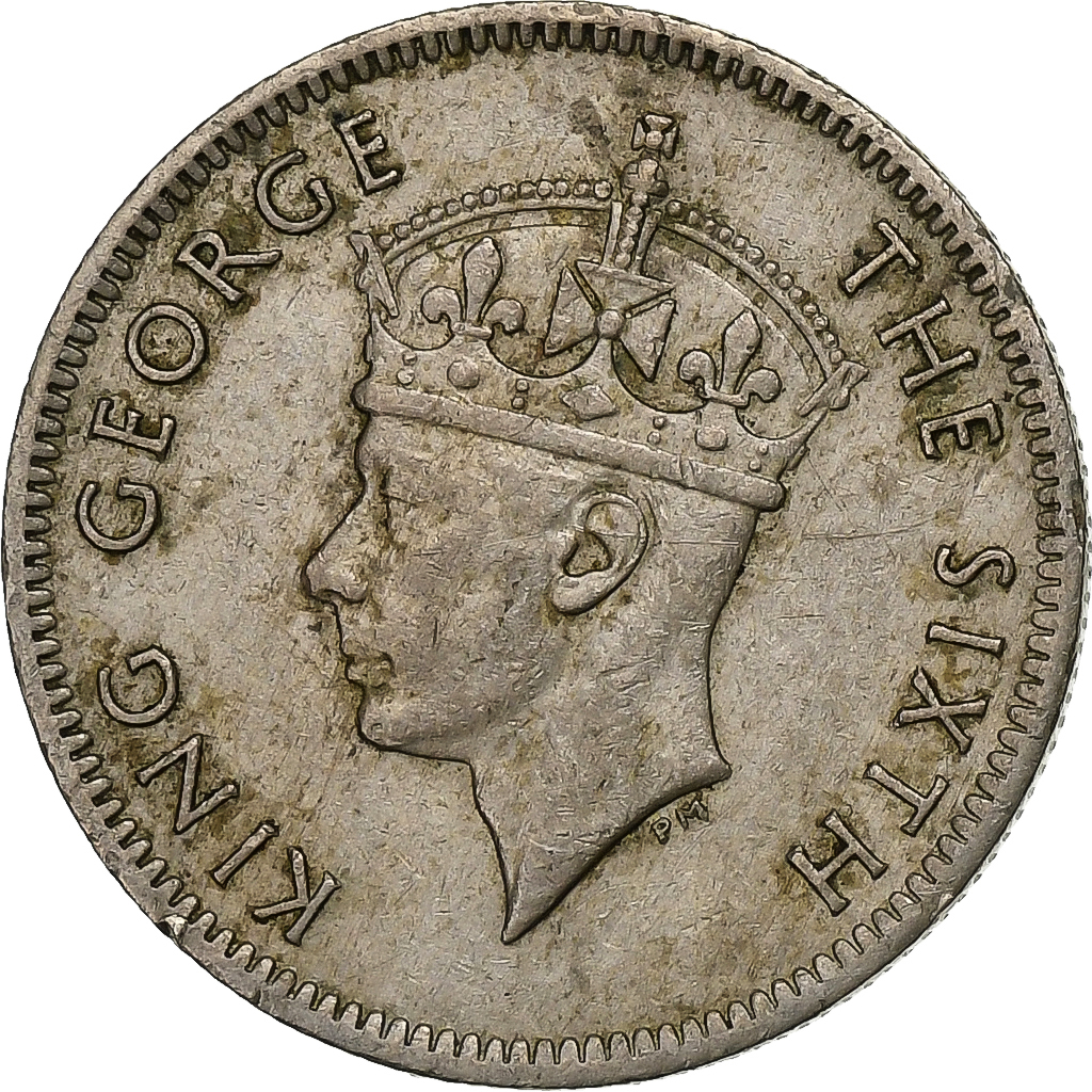 Mauritius, George VI, 1/4 Rupee, 1950, Copper-nickel, EF, KM:27