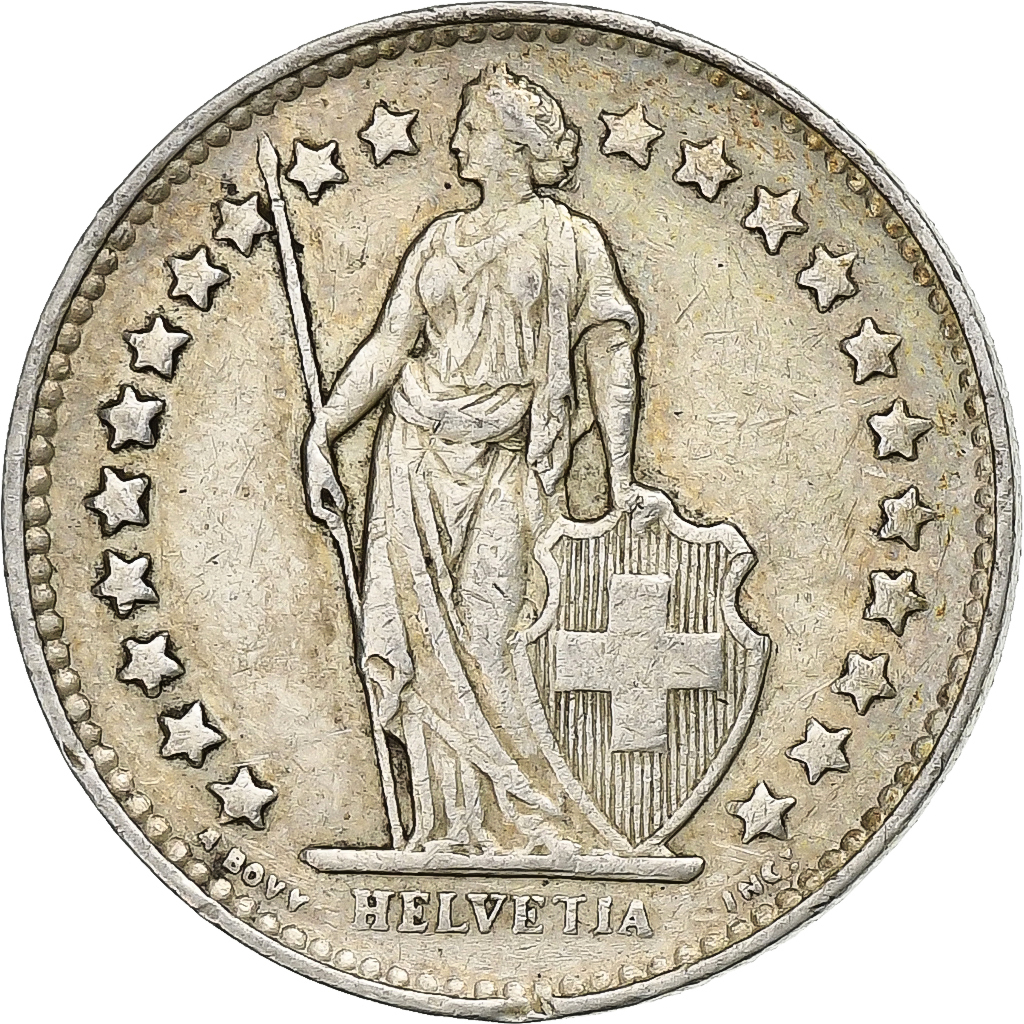 Switzerland, 1/2 Franc, 1945, Bern, Silver, , KM:23