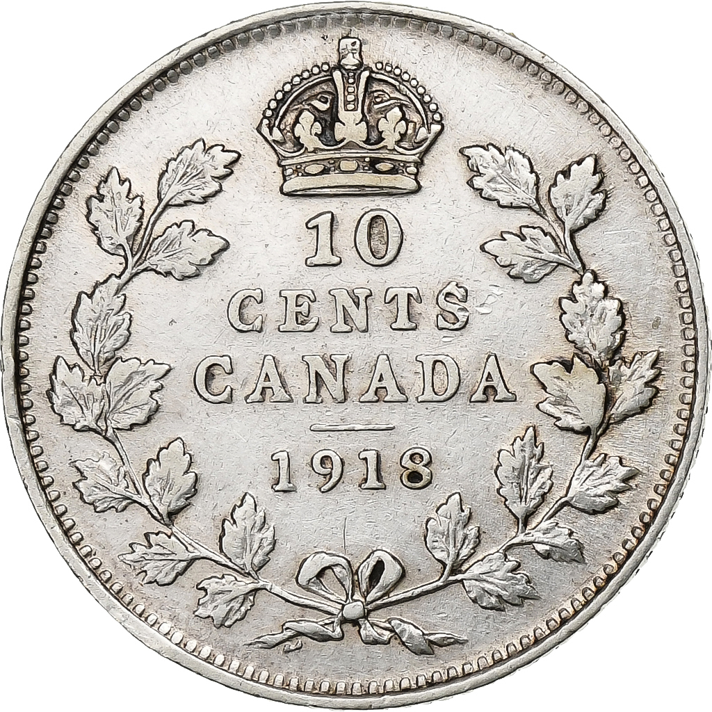 Canada, George V, 10 Cents, 1918, Royal Canadian Mint, Silver, , KM:23