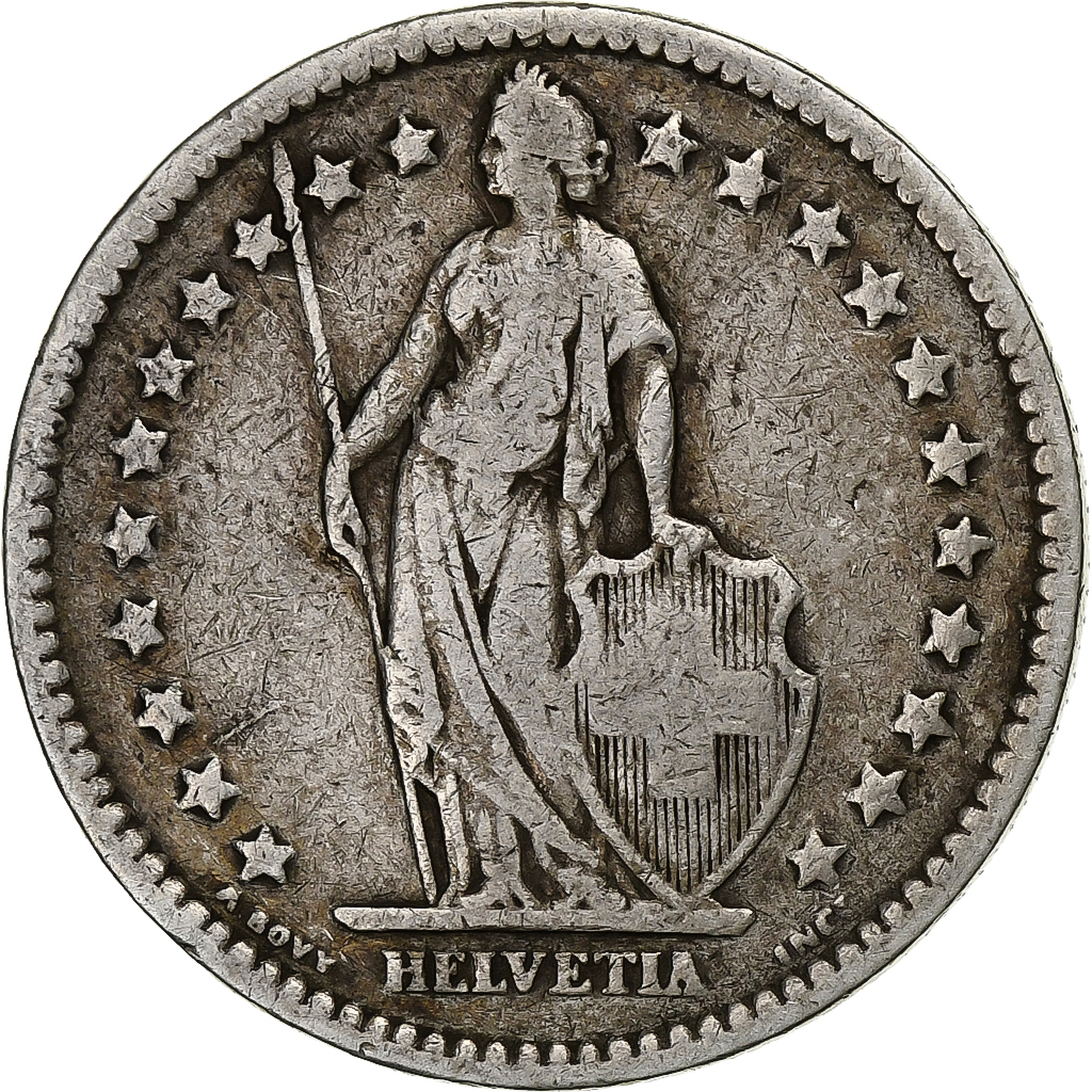 Switzerland, 2 Francs, 1878, Bern, Silver, , KM:21