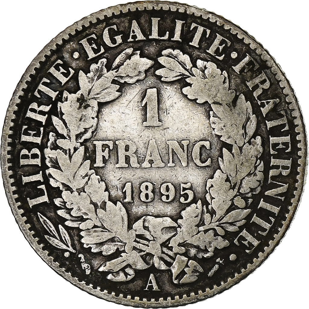 France, Franc, Cérès, 1895, Paris, Silver, , Gadoury:465a, KM:822.1