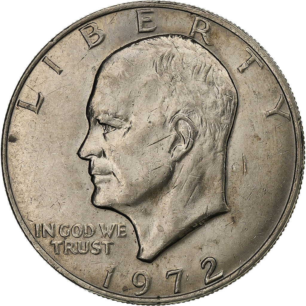United States, Dollar, Eisenhower, 1972, U.S. Mint, Copper-Nickel Clad Copper