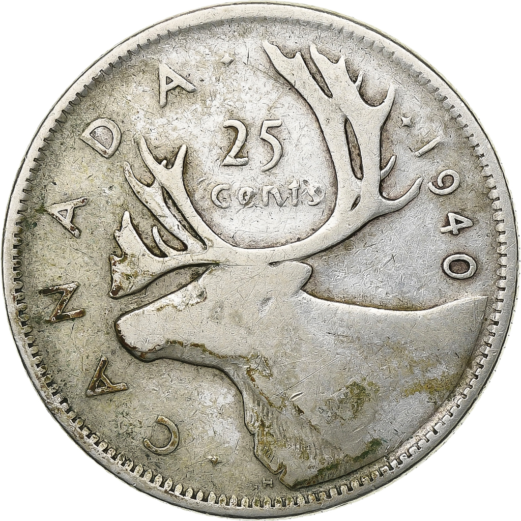 Canada, George VI, 25 Cents, 1940, Royal Canadian Mint, Silver, , KM:35