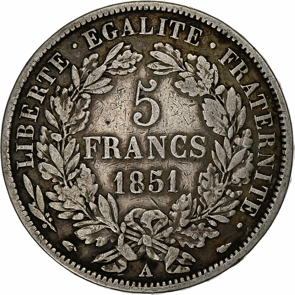 France, 5 Francs, Cérès, 1851, Paris, Silver, , Gadoury:719, KM:761.1