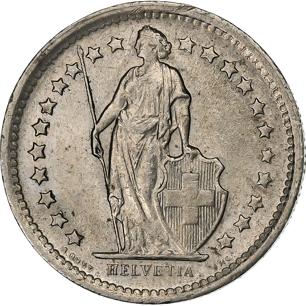 Switzerland, 1/2 Franc, 1968, Bern, Copper-nickel, , KM:23a.1