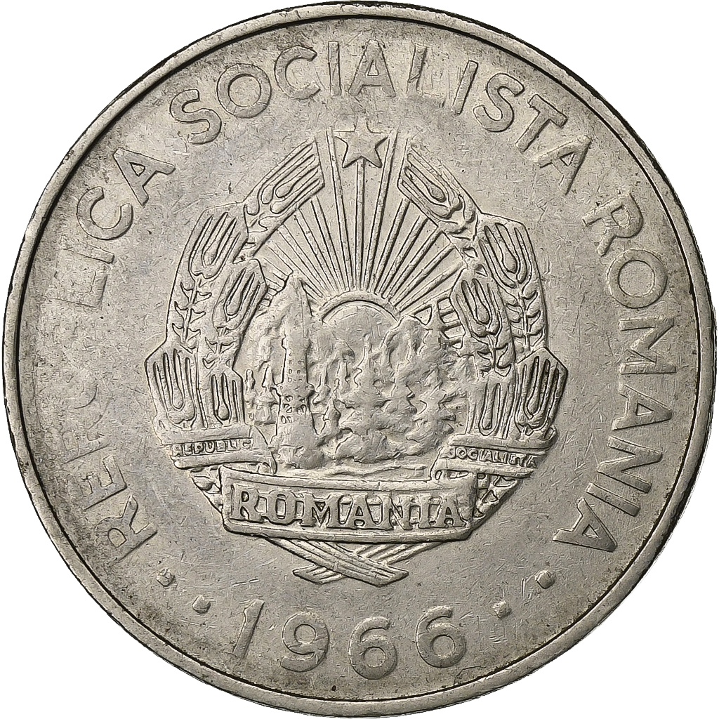 Romania, 3 Lei, 1966, Nickel Clad Steel, , KM:96