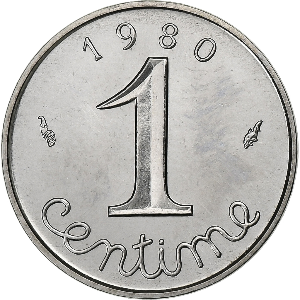 France, Centime, Épi, 1980, Paris, Stainless Steel, , Gadoury:91