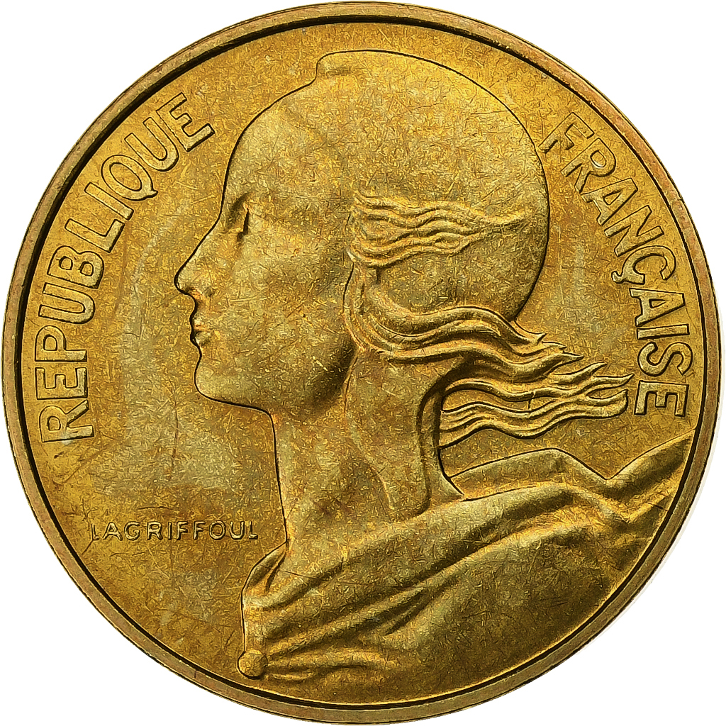 France, 10 Centimes, Marianne, 1980, Paris, Aluminum-Bronze, 