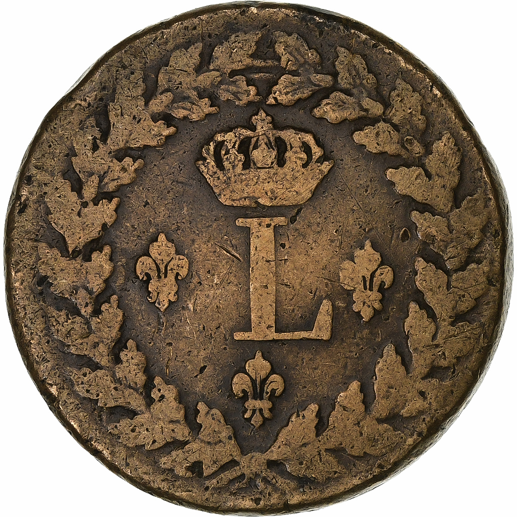 France, Louis XVIII, Decime, 1815, Strasbourg, Bronze, , KM:701
