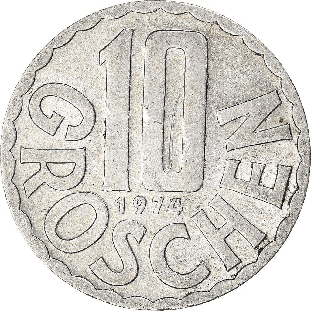 Coin, Austria, 10 Groschen, 1974, Vienna, , Aluminum, KM:2878