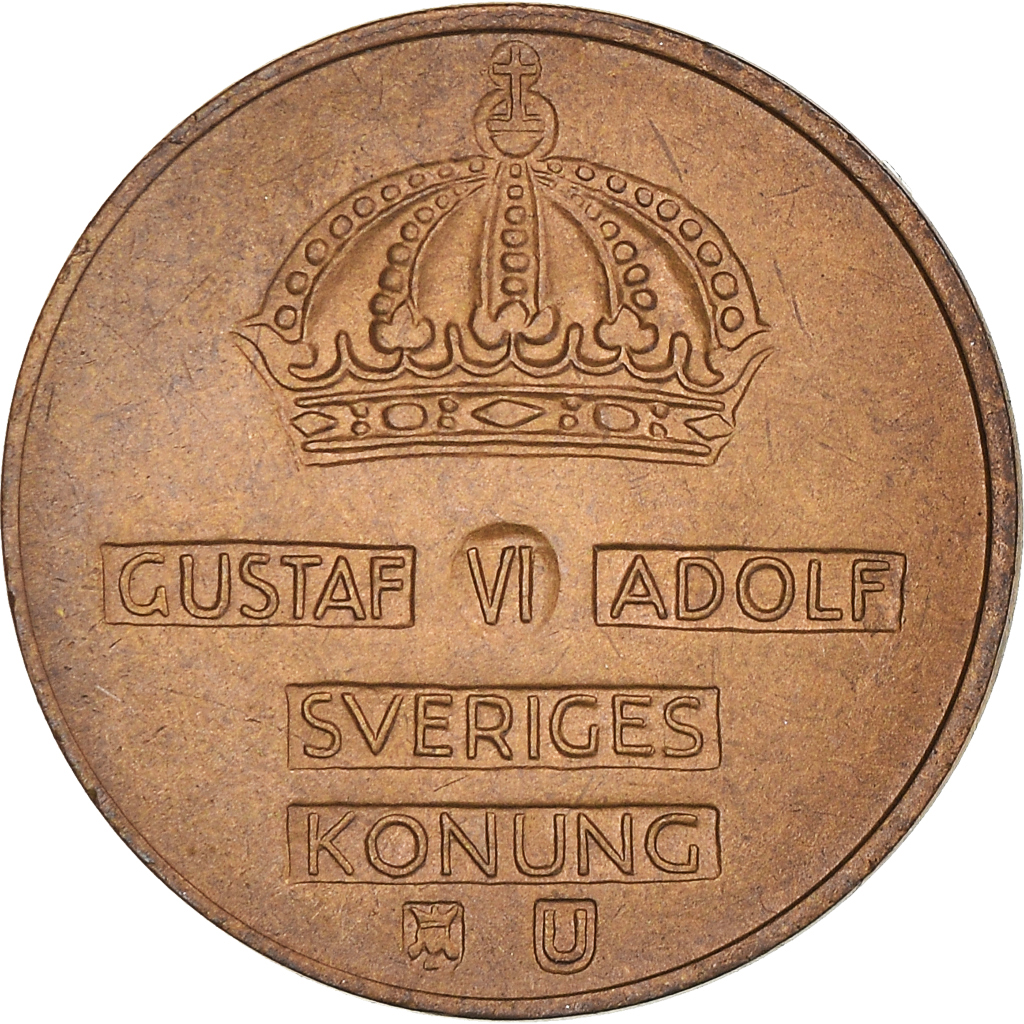 Moneda, Suecia, Gustaf VI, 2 Öre, 1971, EBC, Bronce, KM:821