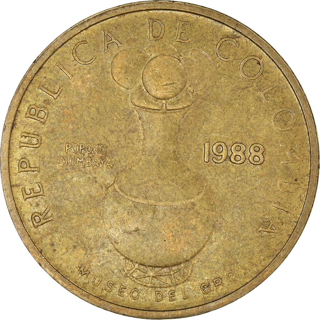 Coin, Colombia, 20 Pesos, 1988, , Aluminum-Bronze, KM:271