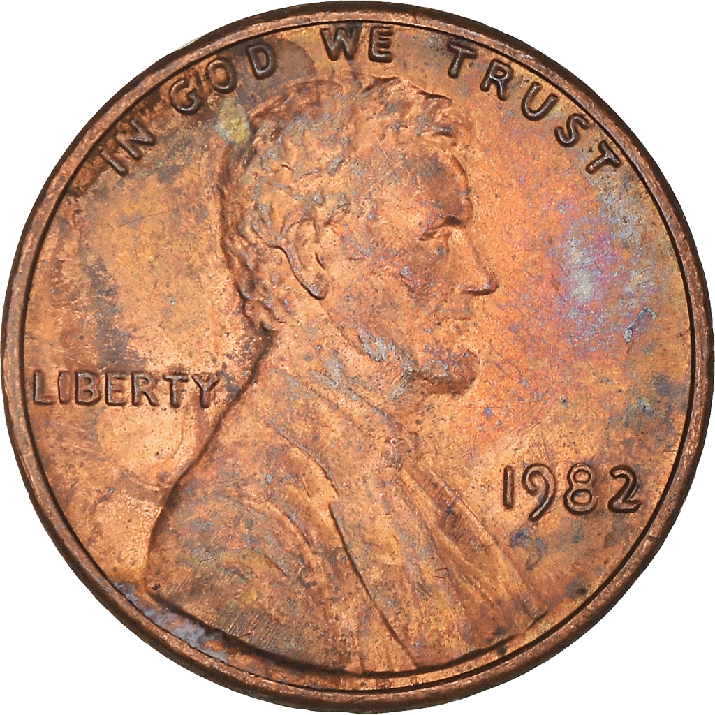 Moneda, Estados Unidos, Lincoln Cent, Cent, 1982, U.S. Mint, Philadelphia, BC+