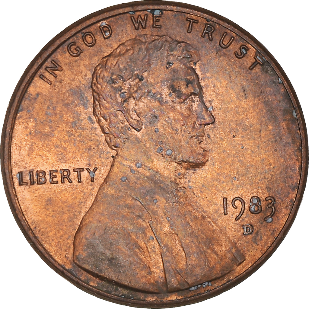 Moneda, Estados Unidos, Lincoln Cent, Cent, 1983, U.S. Mint, Denver, BC+