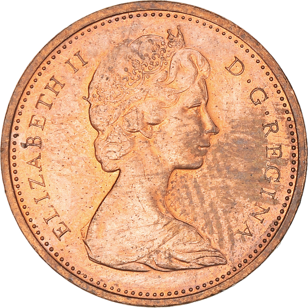 Moneda, Canadá, Elizabeth II, Cent, 1968, Ottawa, MBC, Bronce