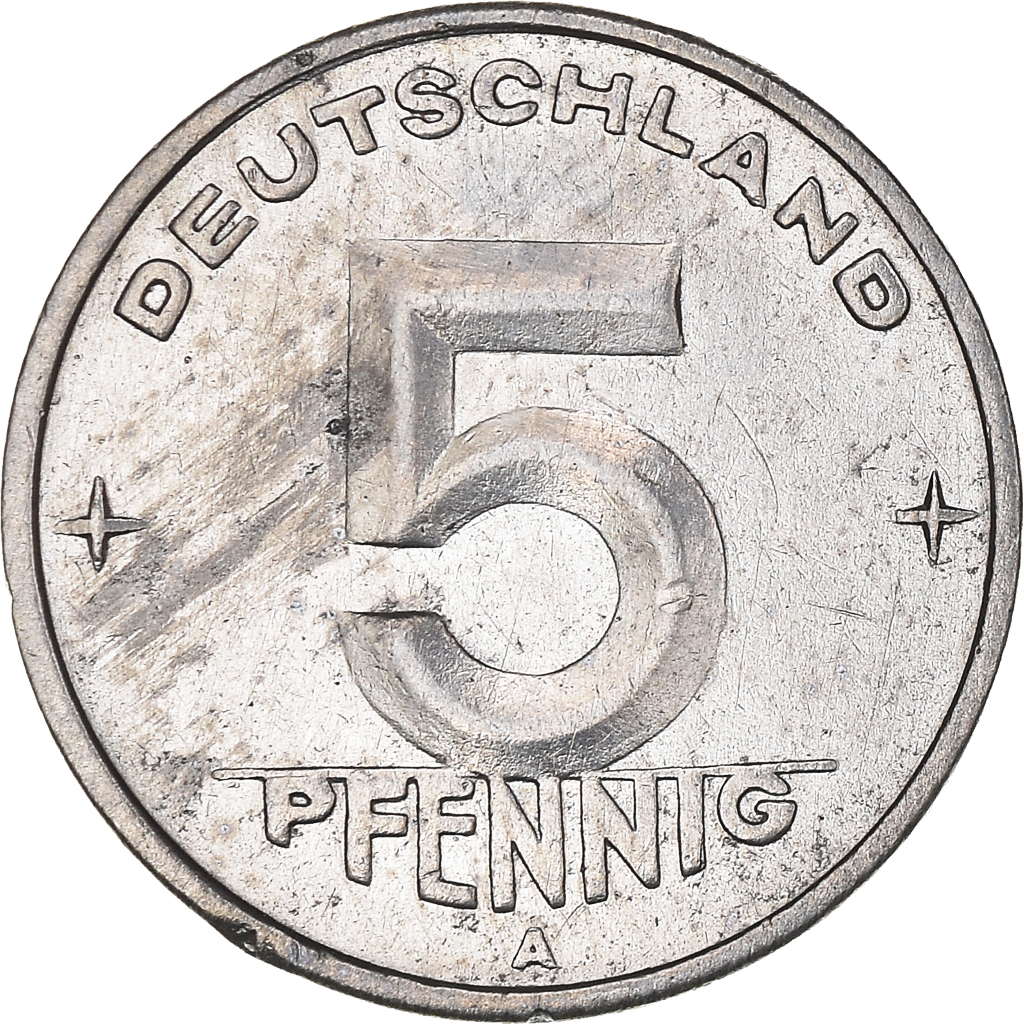 Coin, GERMAN-DEMOCRATIC REPUBLIC, 5 Pfennig, 1950, Berlin, , Aluminum
