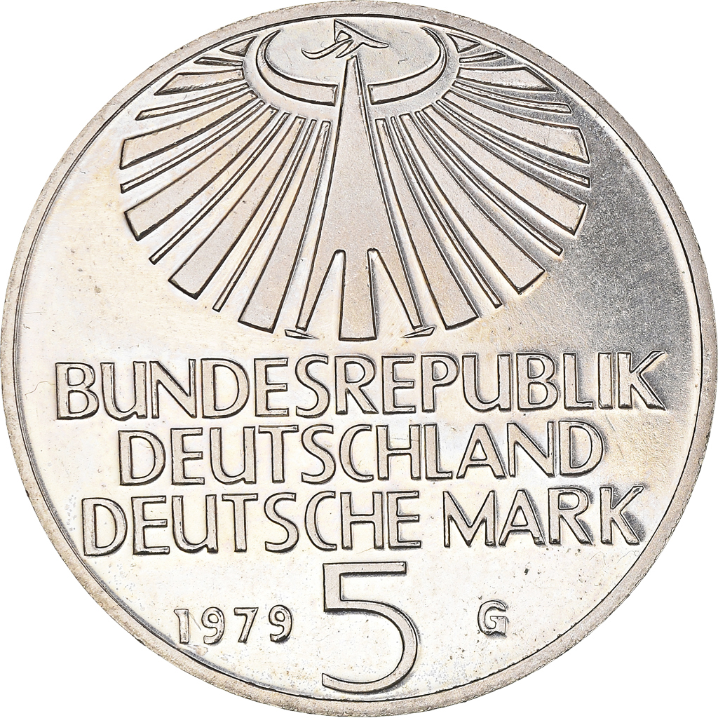 Coin, GERMANY - FEDERAL REPUBLIC, 5 Mark, 1979, Karlsruhe, Germany, 