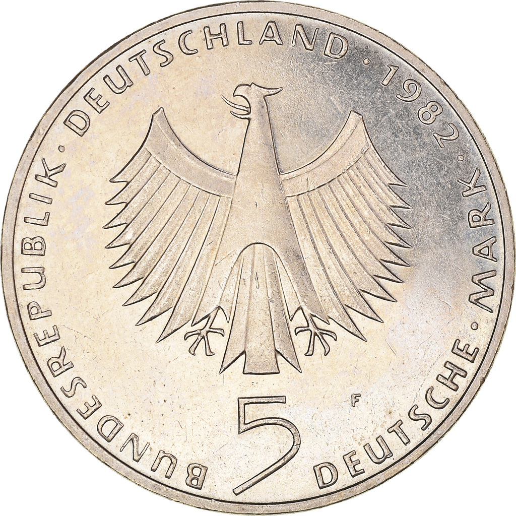Coin, GERMANY - FEDERAL REPUBLIC, 5 Mark, 1982, Stuttgart, Germany, 