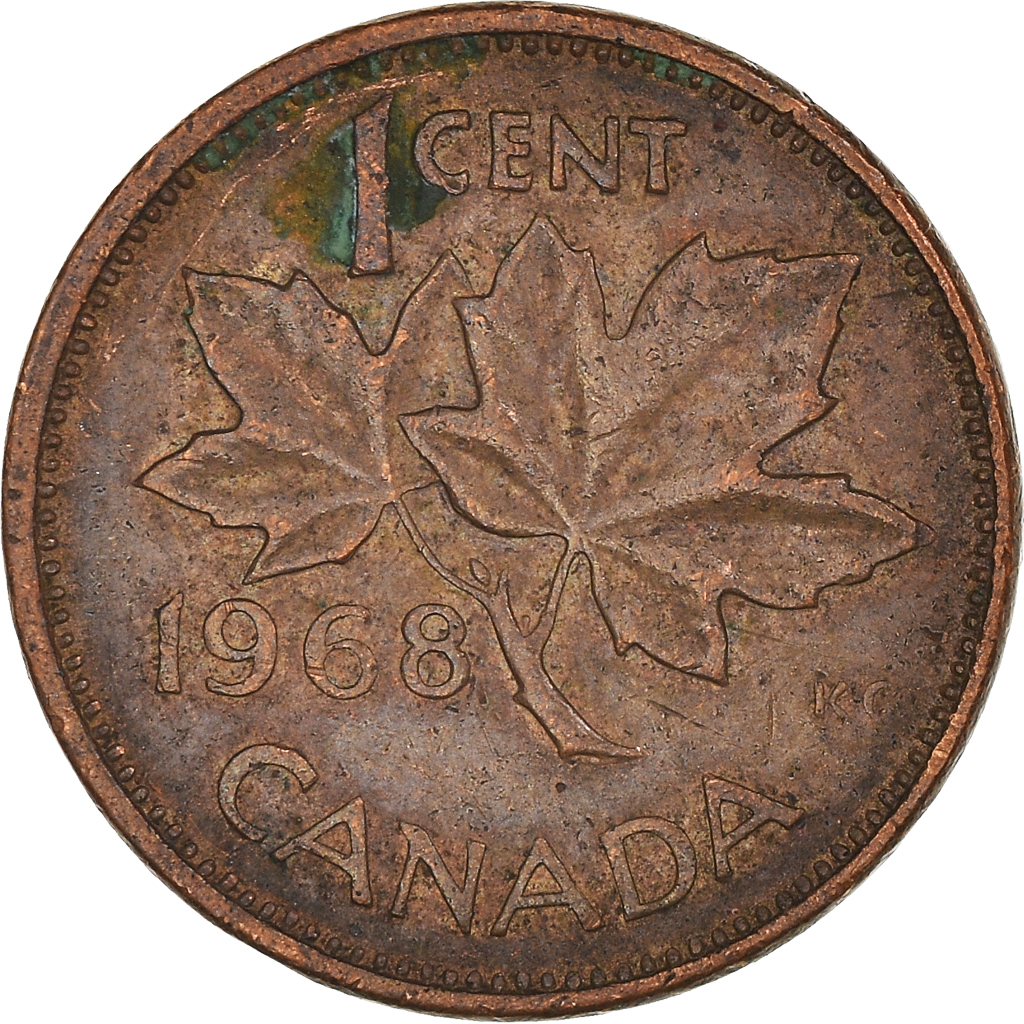 Coin, Canada, Elizabeth II, Cent, 1968, Royal Canadian Mint, Ottawa, 