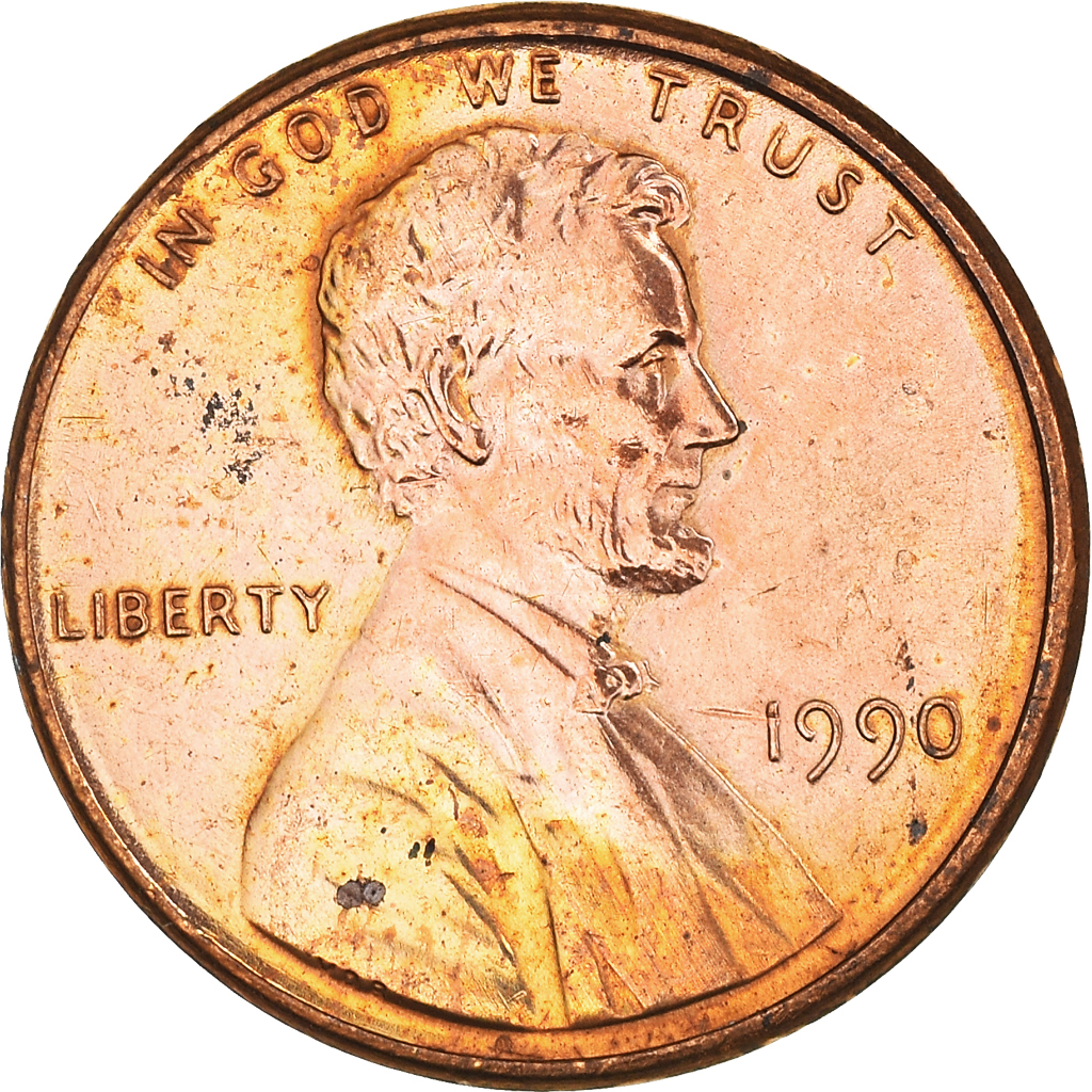 Moneda, Estados Unidos, Lincoln Cent, Cent, 1990, U.S. Mint, Philadelphia, SC