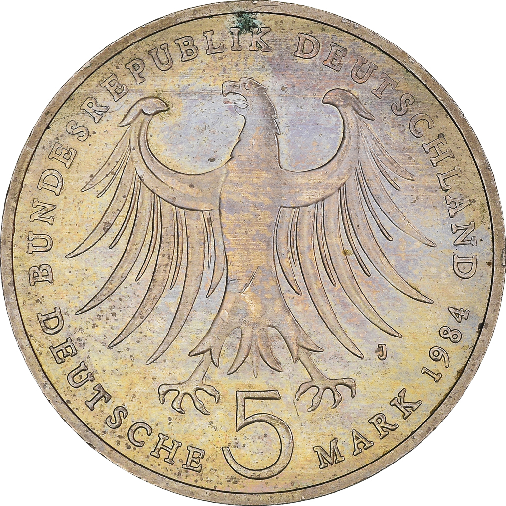 Coin, GERMANY - FEDERAL REPUBLIC, Felix Bartholdy, 5 Mark, 1984, Hamburg