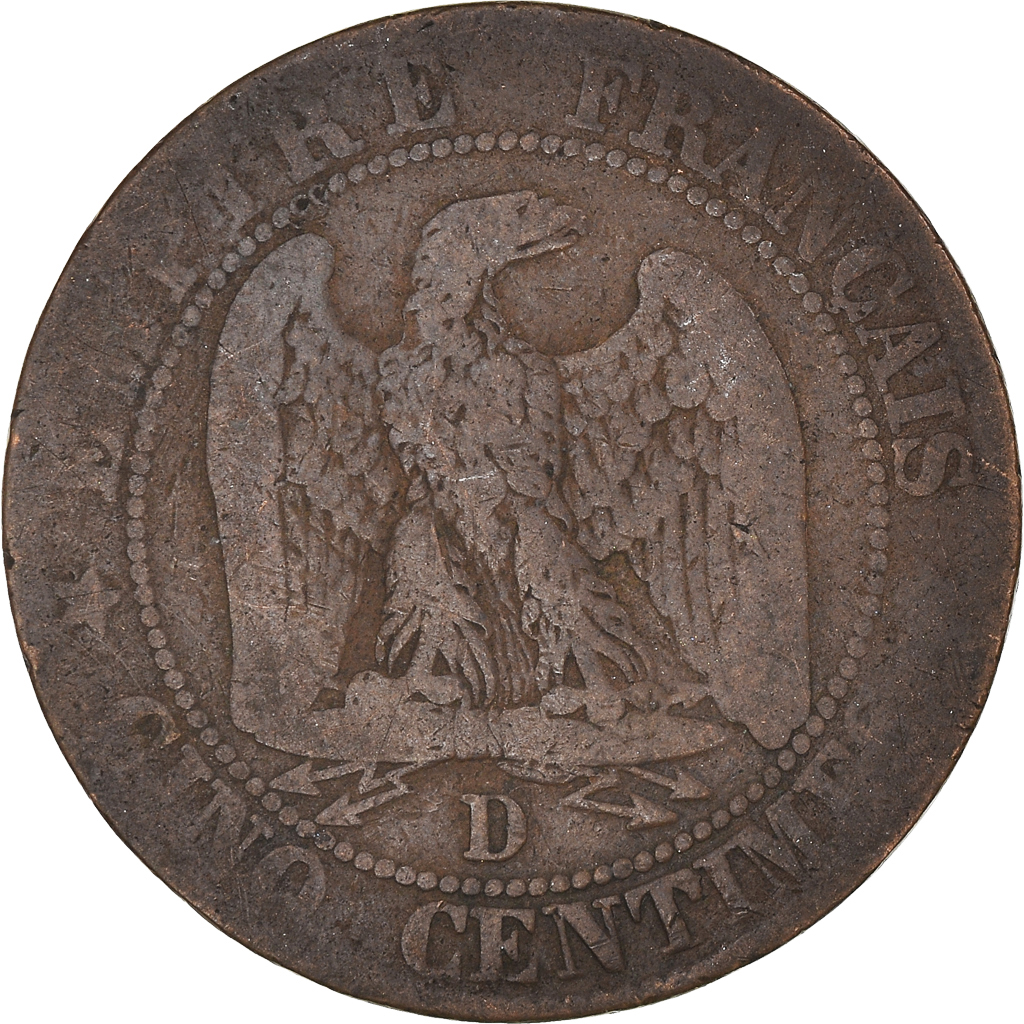 Coin, France, Napoleon III, Napoléon III, 5 Centimes, 1857, Lyon, 