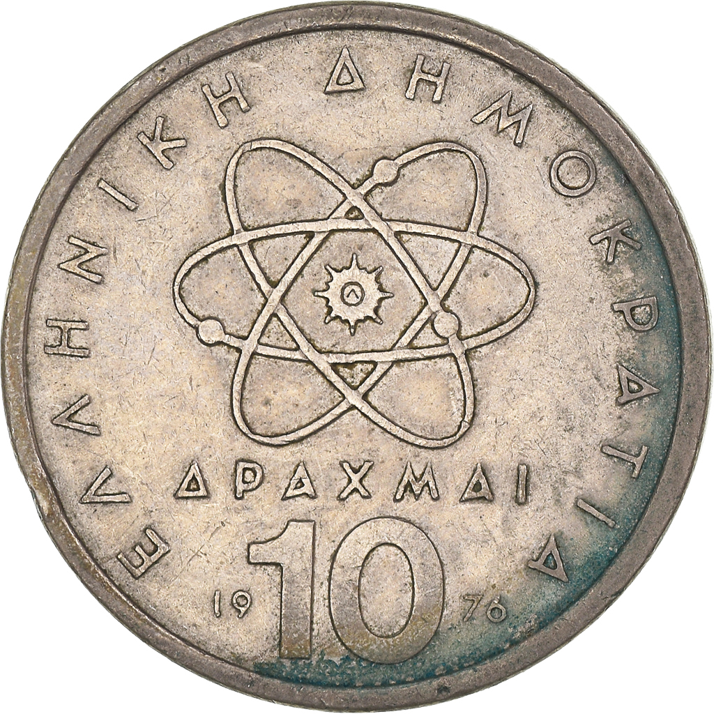 Coin, Greece, 10 Drachmai, 1976, , Copper-nickel, KM:119