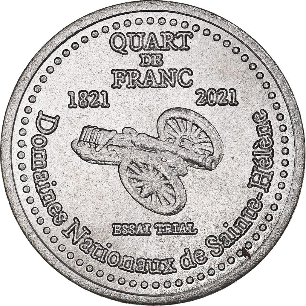 Moneda, Francia, Essai fantaisie, 25 Centimes, 2021, ST Hélène.Napoléon, SC